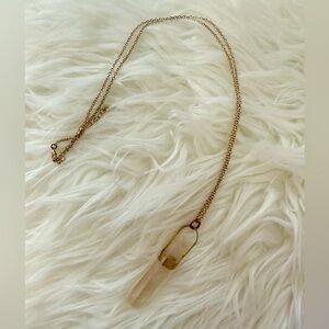 Faux Crystal Gem Drop Necklace